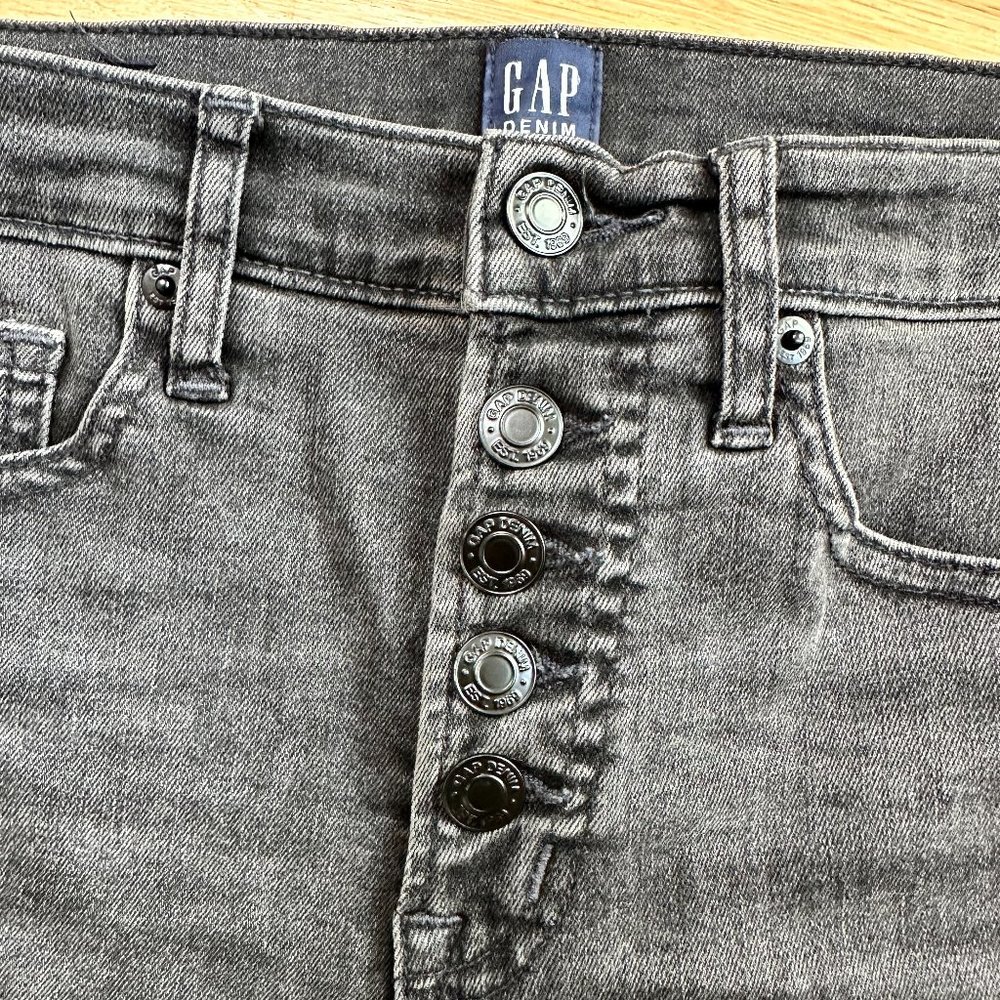 Gap True Skinny Black Button Fly Jeans Women's Size 0